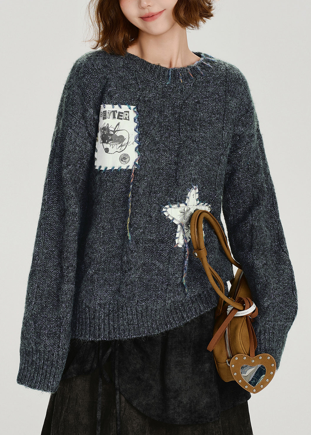 Original Design O-neck Thick Knit Sweaters Spring