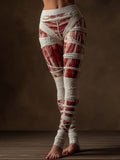 Vintage Muscle Anatomy Bandages Cozy Knit Leggings artswardrobe