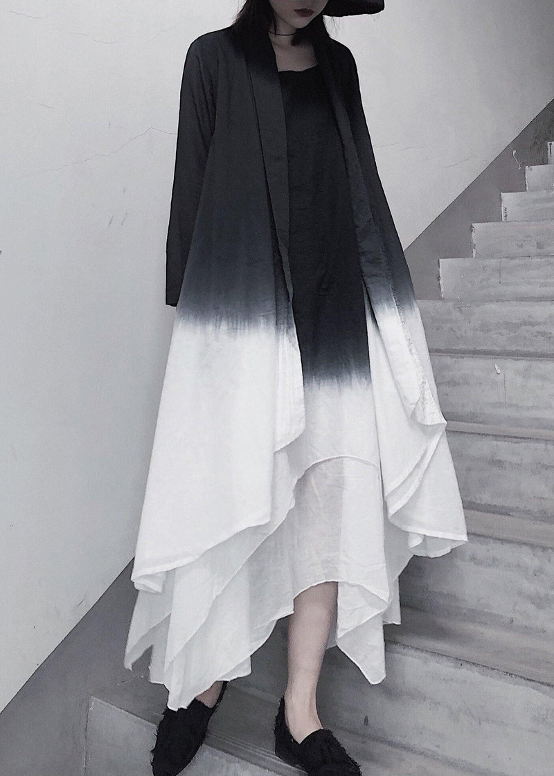 Retro Irregular Double Layer Gradient Cape Coat