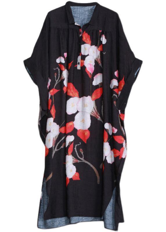 Organic Black Oversize Summer Maxi Dresses