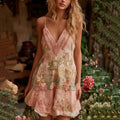 Women's Oil Painting Water Lily Inspired Comfy Camisole Dress artswardrobe