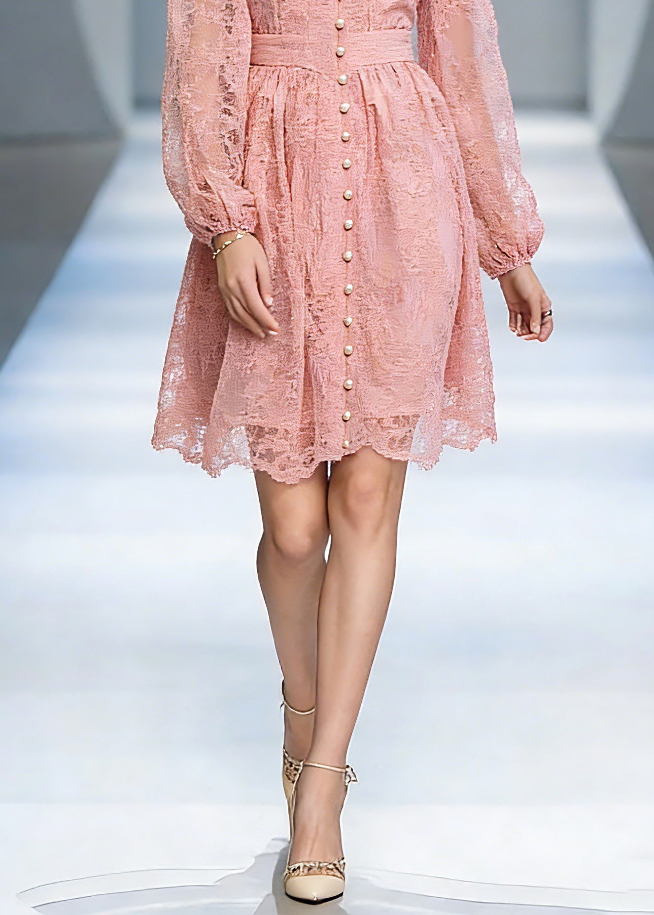 Red Stand Collar Tunic Tulle Mid Dress Lantern Sleeve