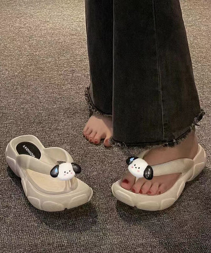 Cartoon Splicing Platform White Beach Flip Flops
