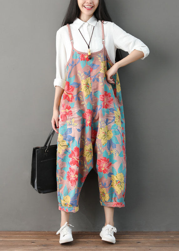 Natural Pink Print Jumpsuit Spring