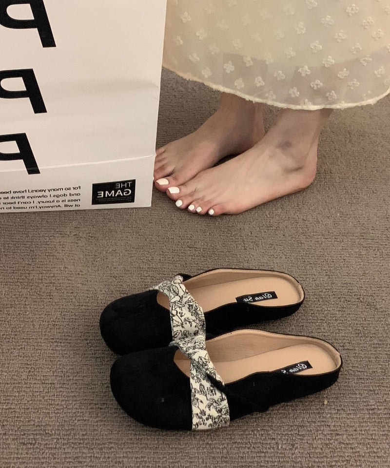 Yellow Suede Boutique Splicing Slide Sandals