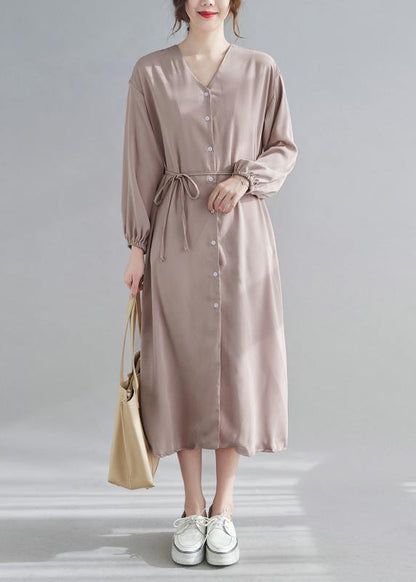 Diy Black Quilting Clothes V Neck Drawstring Robes Spring Dress