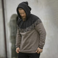 Vintage Contrasting Pattern Knitted Icelandic Hooded Sweater elevenforest