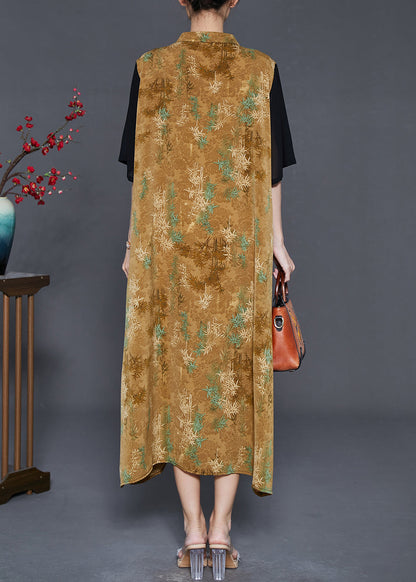 Yellow Tasseled Patchwork Chiffon Oriental Dress Summer