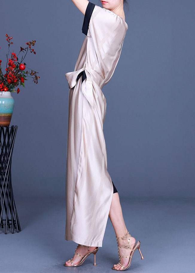 Art Apricot O-necktie Waist Fall Half Sleeve Party Dress