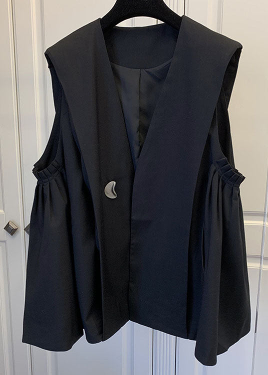 Classy Khaki Pleated Pockets Fall Sleeveless Waistcoat