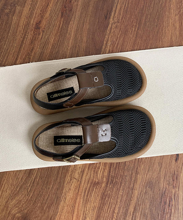 Beige Breathable Mesh Splicing Hiking Sandals