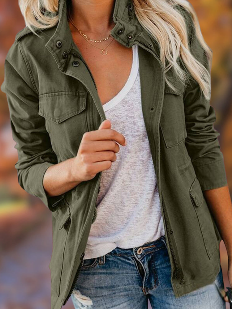 Zippered Multi-Pocket Vintage Jacket artswardrobe