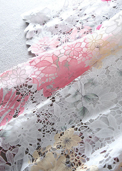 Pink Embroidered Lace Shirt Bracelet Sleeve