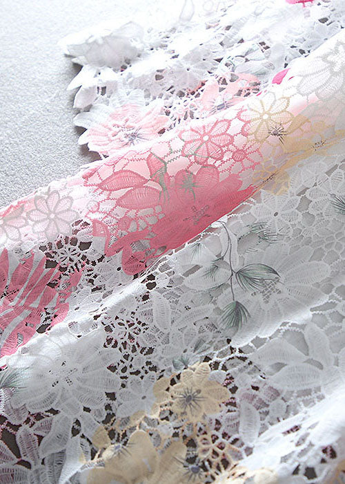 Pink Embroidered Lace Shirt Bracelet Sleeve