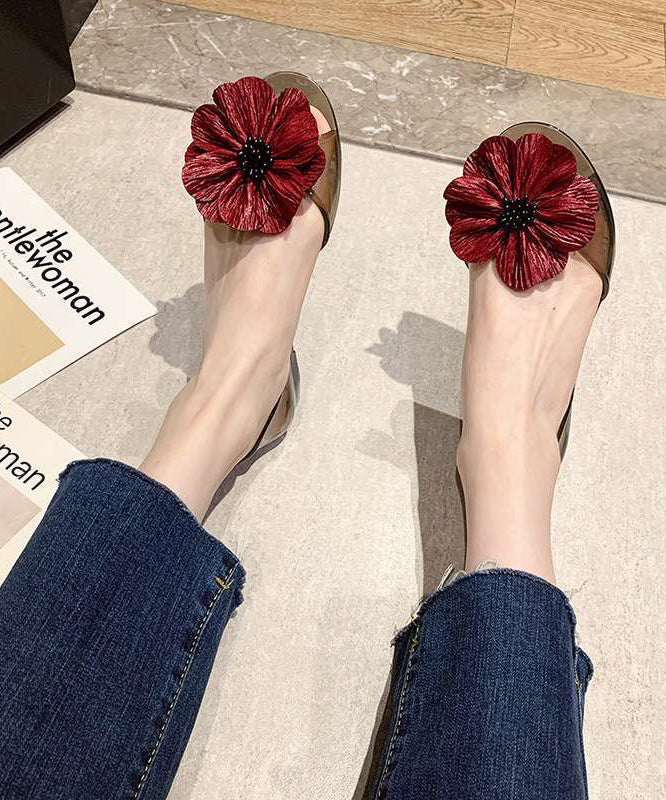 Red Splicing Water Sandals Peep Toe
