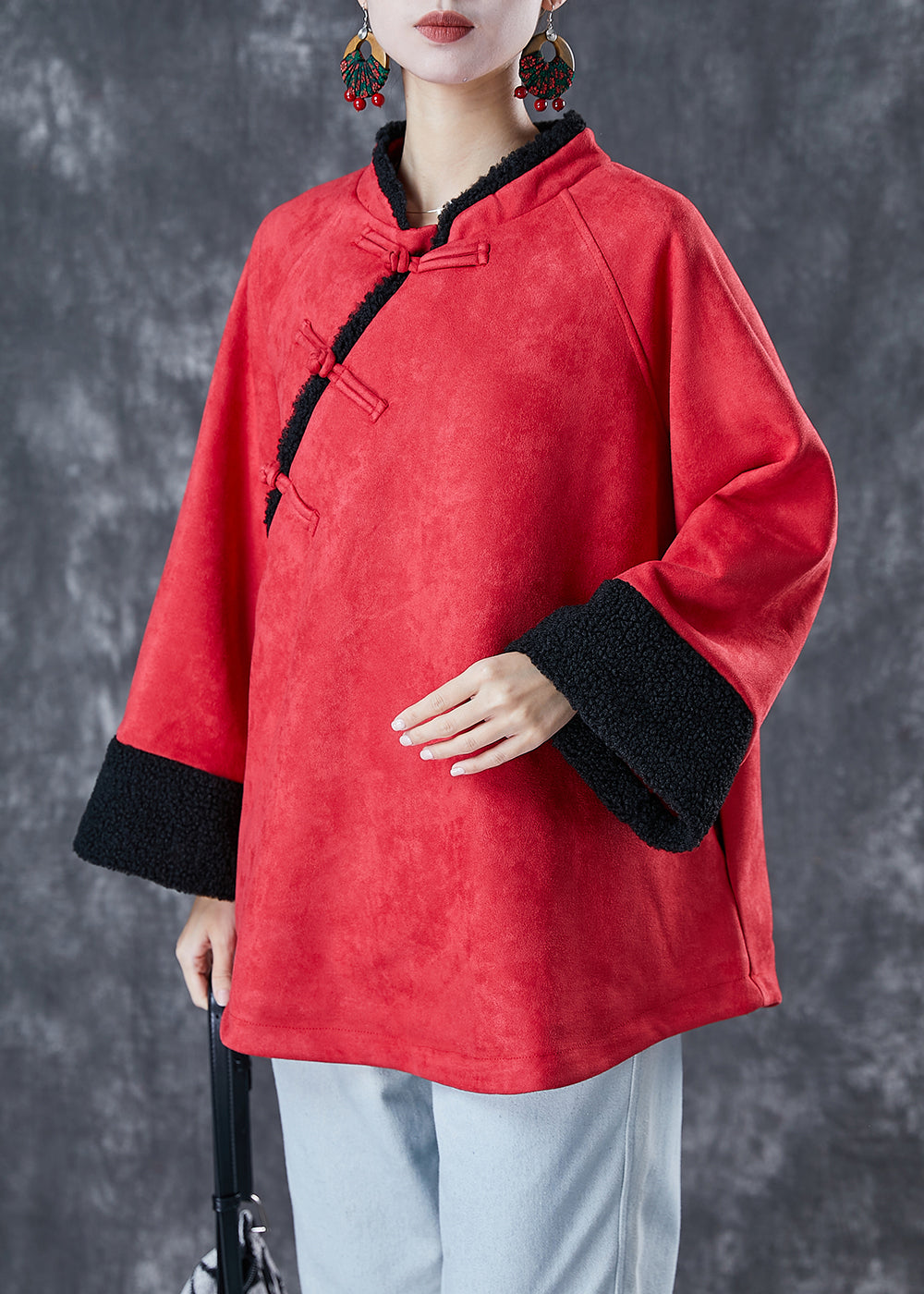 Mulberry Oversized Thick Cotton Chinese Style Coat Fall