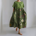 Women's Floral Casual Linen Dress artswardrobe