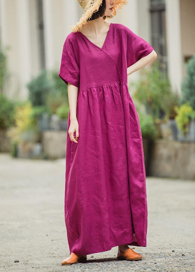 Rose Linen Dresses Summer Dress