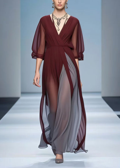 Mulberry Patchwork Exra Large Hem Draping Dress Summer