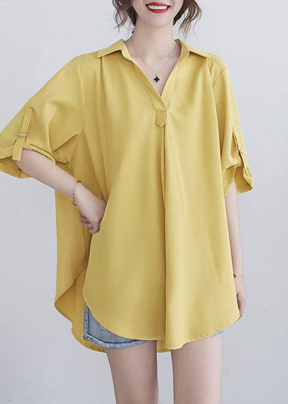 Yellow Oversized Cotton Shirt Summer