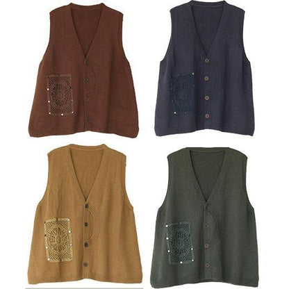 For Spring Blue Spring V Neck Button Down Knitted Coat