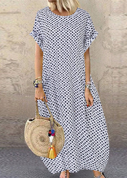 Summer Polka Dot Print Short Sleeve Dress