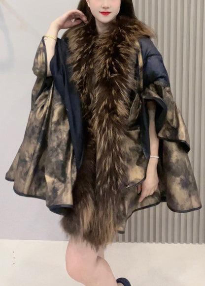 Loose Fur Collar Patchwork Leather and Fur Coats Winter