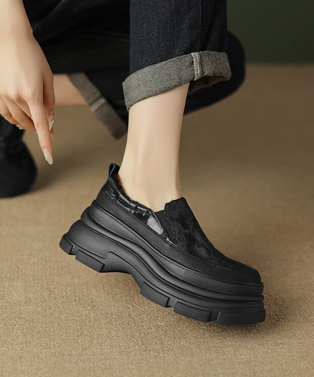 European and American Style Yellow Platform Loafers Shoes