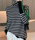 JO | Elegant sweater with black and white check pattern
