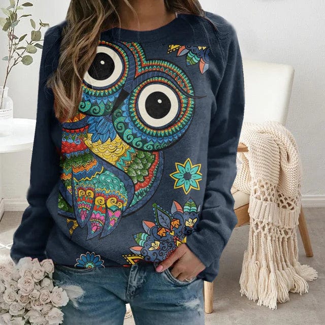 JO | Sweater with artistic owl print