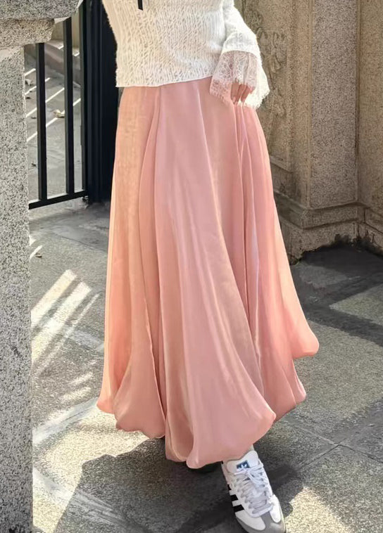 Pink High Waist Skirts Summer
