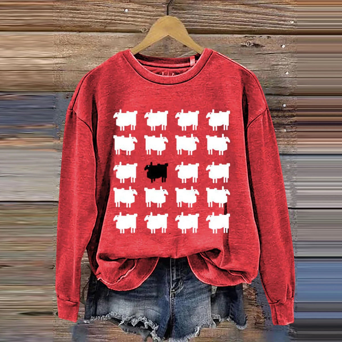 Comstylish Diana's Black Sheep Jumper Print Casual Sweatshirt