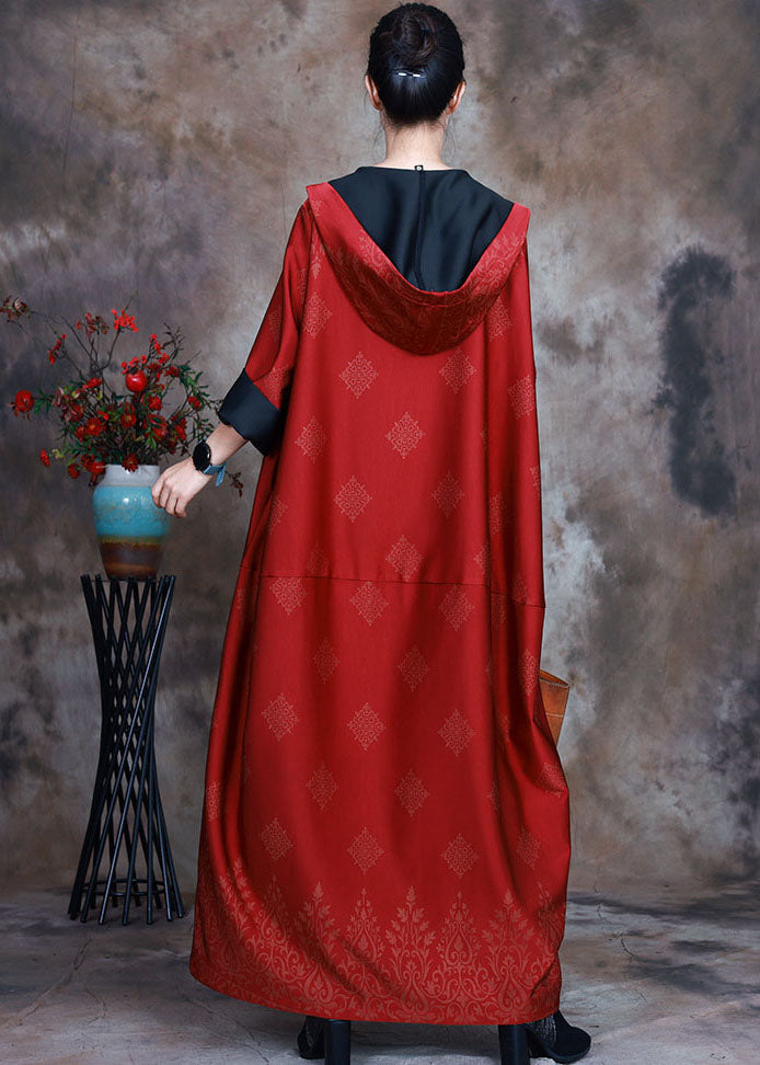 Red Satin Trench Coats Asymmetrical Design Button Spring