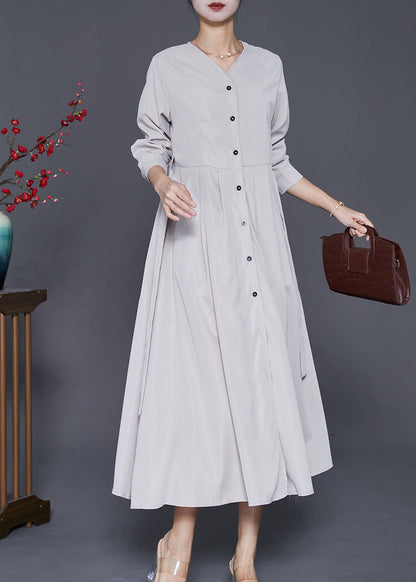 V Neck Tie Waist Exra Large Hem Maxi Dress Fall