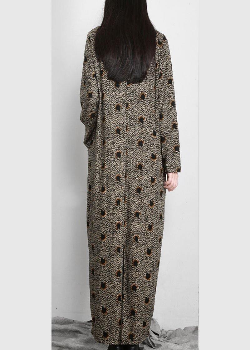 Diy Black Jacquard Pockets Long Sleeve Fall Maxi Dress