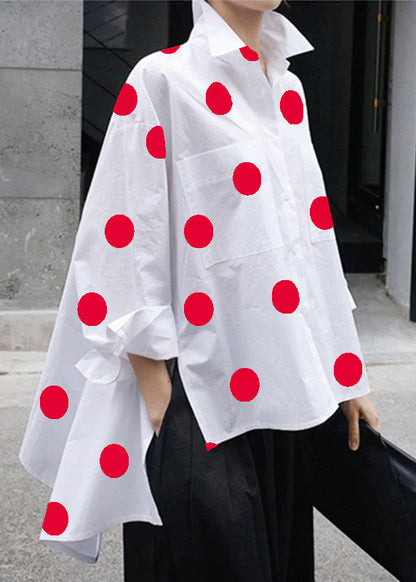 Natural Yellow Flower Peter Pan Collar Low High Design Button Pockets Cotton Shirts Long Sleeve Fall