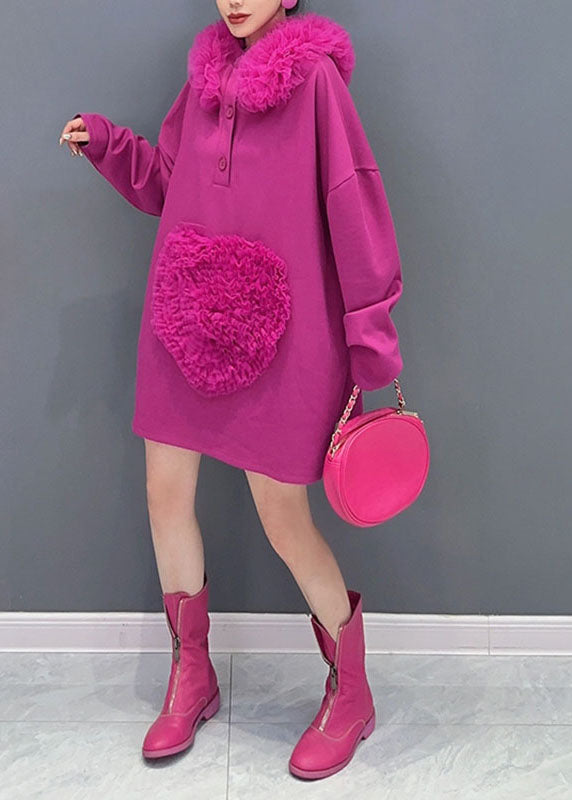 Rose O-neck Love Tulle Patchwork Pullover Fall