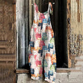 Colorful Cat Print Women's Overalls elevenforest