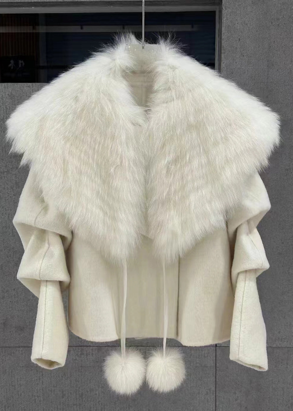 Caramel Coats and Fox Collar Cape Woolen Two Pieces Set Spring