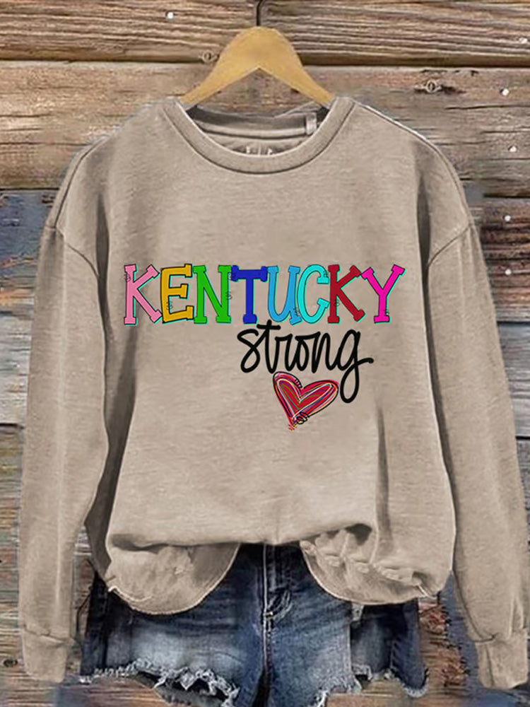 Comstylish Women's Kentucky Flooding 2025 Unsinkable Print Casual Sweatshirt