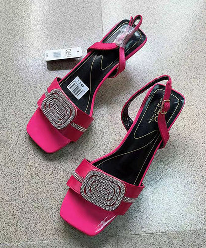 European and American Rose Zircon Open Toe High Heels Sandals
