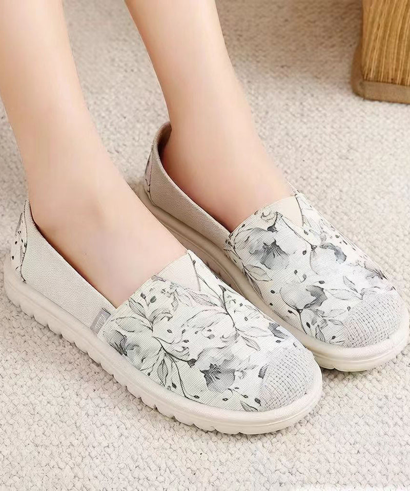 Blue Print Flat Feet Shoes Cotton Fabric Stylish Flat Feet Shoes