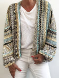 Women's Boho Floral Knit Sweater Cardigan artswardrobe