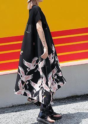 Simple Pink Flower Cotton Summer Dress