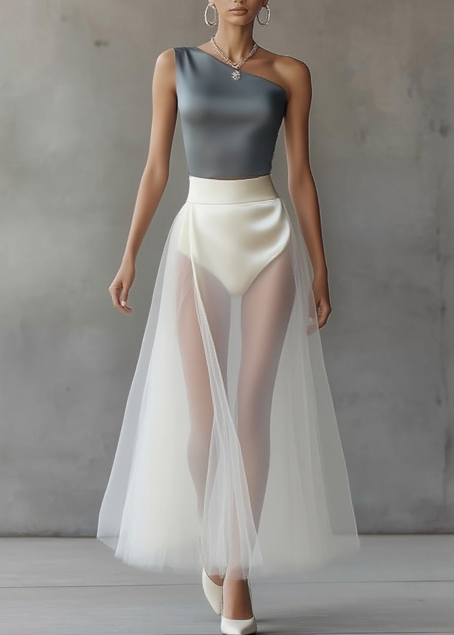 Asymmetrical Top and Maxi Skirts Two Piece Set Summer