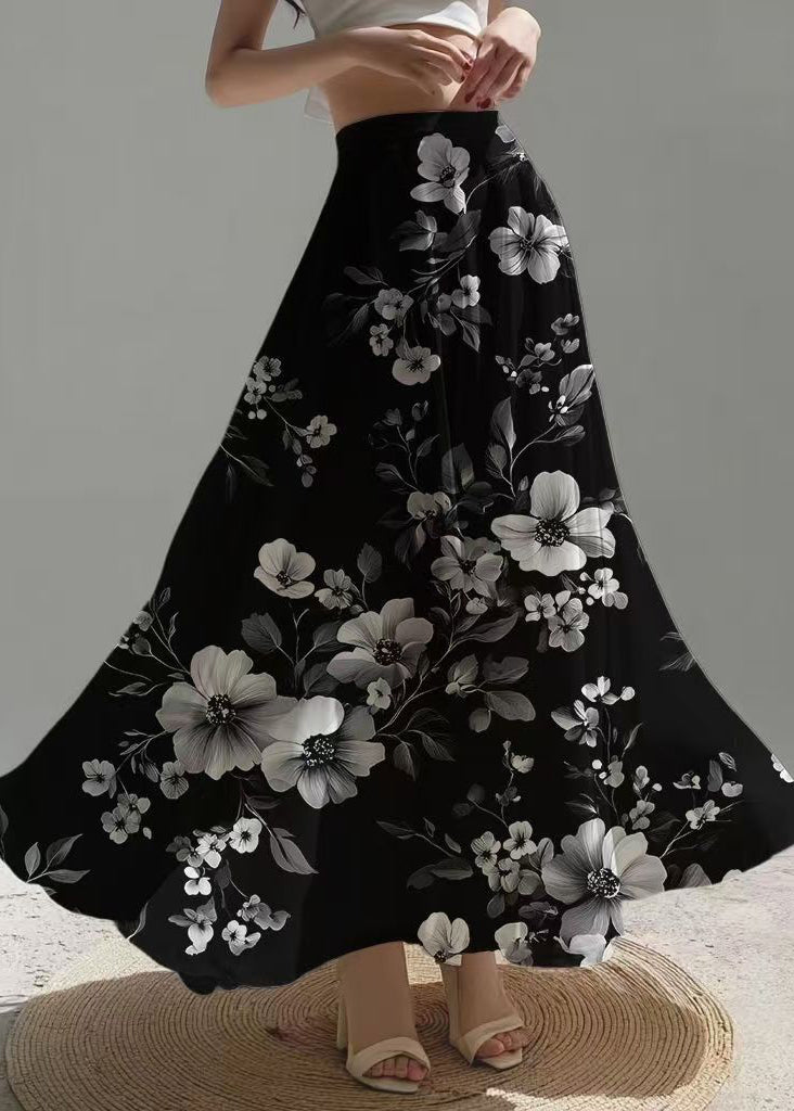 Fine Black Chiffon Skirt Exra Large Hem Summer