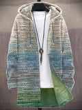 Men's Colorful Striped Cozy Hooded Cardigan artswardrobe