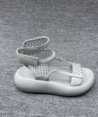 Grey Platform Breathable Mesh Splicing Sandals