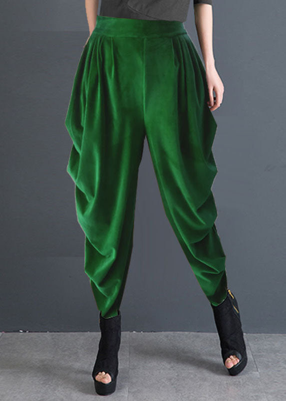 Natural Black Loose Wrinkled Harem Fall Pants