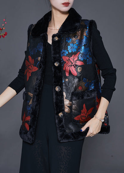 Blue Print Fine Cotton Filled Vests Peter Pan Collar Winter